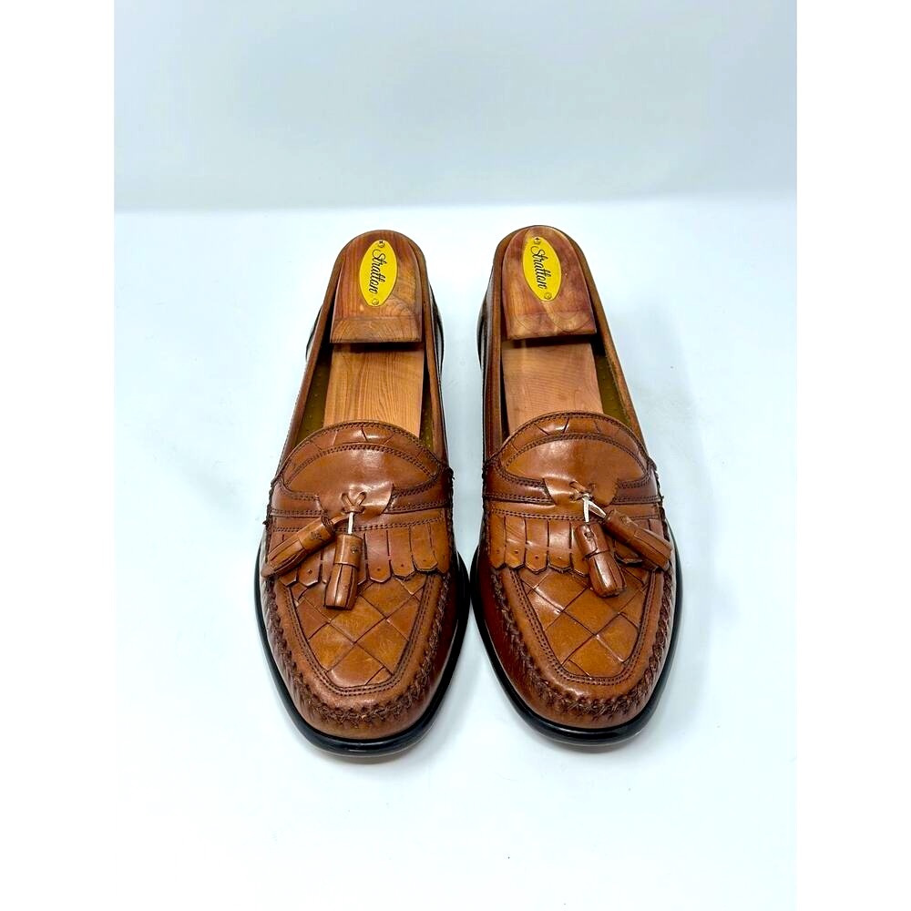 GIORGIO BRUTINI Men’s Size 8 Le Glove Loafers Brown Leather Kiltie Tassel Shoes - Picture 7 of 13